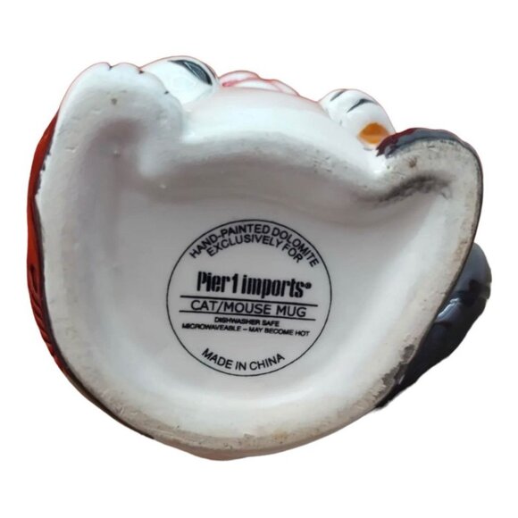 3D Calico Cat Surprise Mouse Inside Ceramic Tea Cup Coffee Mug Pier 1 Imports - Picture 15 of 16